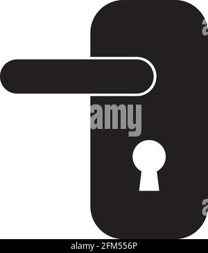 Durch Türgriff und Schlüsselloch isoliertes Hintergrundvektorbild Stock Vektor