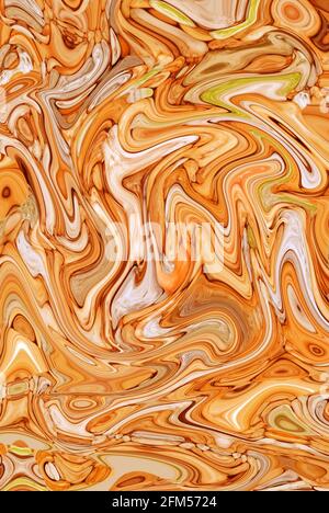 Illustration der Ölfarbe Textur in Gradient Orange für abstrakte Hintergrund Stockfoto
