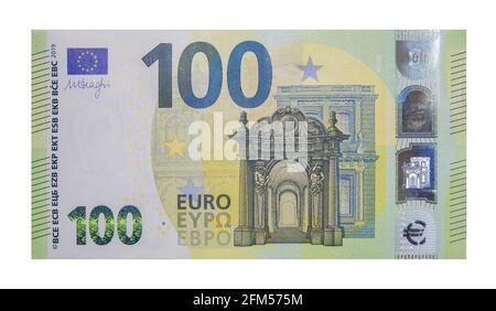 Vorderseite der Banknote 100 Euro (Neue Banknote - 2019) Stockfoto