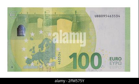 Rückseite der Banknote 100 Euro (Neue Banknote - 2019) Stockfoto