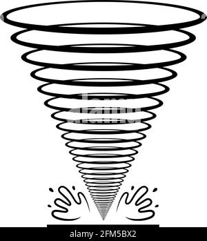 Tornado Storm Pixel Art Icon. Windsturmsymbol. Typhoon, Zyklon und Hurrikan isolierte Vektorgrafik auf weißem Hintergrund. Stock Vektor