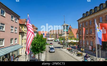 Innenstadt von Gunzenhausen in Bayern Stockfoto