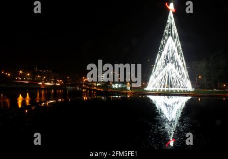 Teilansicht eines touristischen Spots im Stadtzentrum von Aveiro, Portugal 29. September 2019 Stockfoto