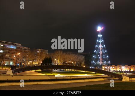 Teilansicht eines touristischen Spots im Stadtzentrum von Aveiro, Portugal 29. September 2019 Stockfoto