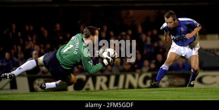 Ipswich Town / Liverpool April 2001 Westerveld spart Stockfoto