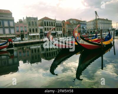 Teilansicht eines touristischen Spots im Stadtzentrum von Aveiro, Portugal 29. September 2019 Stockfoto