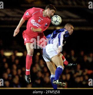 Ipswich Town / Liverpool April 2001 Vignal und Wright Schlacht Für den Ball Stockfoto