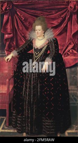 Frans Pourbus der Youger - Porträt von Maria de' Medici (1575-1642 ) - Königin von Frankreich - 1606-1607 Stockfoto