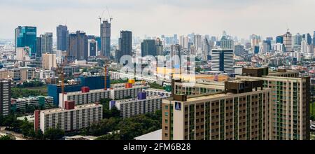 Bangkok Thailand 22. Mai 2018 Bangkok City Panorama Wolkenkratzer und Stadtbild der Hauptstadt von Thailand. Stockfoto