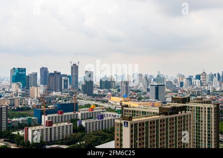 Bangkok Thailand 22. Mai 2018 Bangkok City Panorama Wolkenkratzer und Stadtbild der Hauptstadt von Thailand. Stockfoto