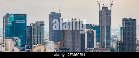 Bangkok Thailand 22. Mai 2018 Bangkok City Panorama Wolkenkratzer und Stadtbild der Hauptstadt von Thailand. Stockfoto
