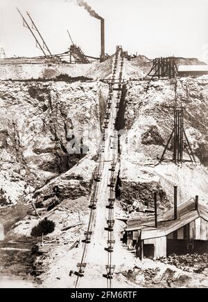 Steigung bei De Beers Diamantenmine, Kimberley, Südafrika, um 1910 Stockfoto