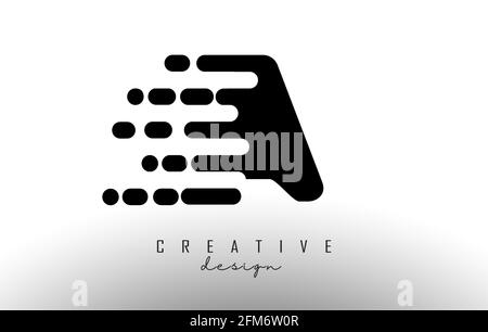 Geometrischer und dynamischer Buchstabe EIN Logo-Design mit Bewegungseffekt. Moderne Geschwindigkeitstechnologie Vektor Illustration Konzept. Stock Vektor