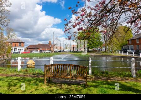 Goudhurst Village Pond, Kent, Großbritannien im Frühjahr Stockfoto