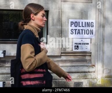 London, Großbritannien. Mai 2021. LONDON, GROSSBRITANNIEN. MAI. Wahlergebnisse bei den kommunalwahlen und Bürgermeisterwahlen am Donnerstag, den 6. Mai 2021. (Kredit: Tejas Sandhu) Kredit: MI Nachrichten & Sport /Alamy Live Nachrichten Stockfoto