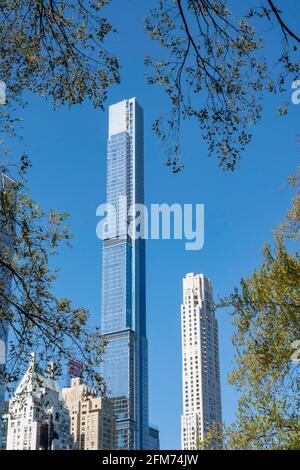 Midtown Skyline mit Supertall Condos, vom Central Park aus gesehen Stockfoto