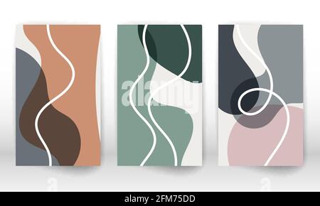 Satz geometrischer Formen. Handgezeichnete Design-Elemente mit Aquarelleffekt. Moderner Kunstdruck. Modernes Design mit Doodle-Formen. Stock Vektor