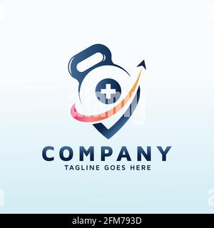 Medizinischer Service Fitness Symbol Vektor Logo Design Stock Vektor