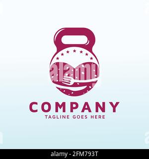 Lebensmittel Fitness Symbol Vektor Logo Design Stock Vektor