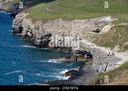 Seacombe Cliff & Dancing Ledge Stockfoto