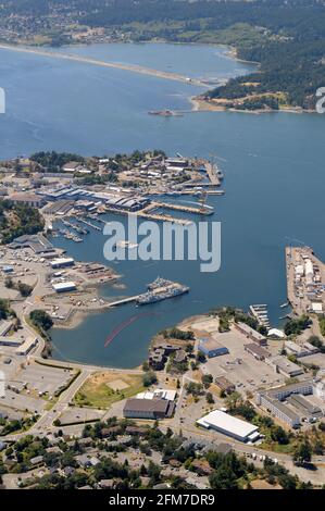 Luftaufnahme von Esquimalt Harbour, Vancouver Island, British Columbia, Kanada. Stockfoto