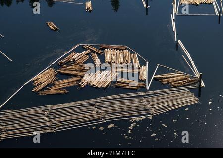Luftaufnahme von Chemainus, Vancouver Island, British Columbia, Kanada. Stockfoto