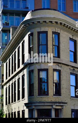 Madison, Wisconsin, USA. Das Wahrzeichen Jackman Building im Zentrum von Madison. Stockfoto