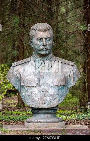 Stalins Bronzeskulptur Büste, russischer Revolutionär, Politiker und Politoretiker, Generalsekretär der Kommunistischen Partei der Sowjetunion Stockfoto