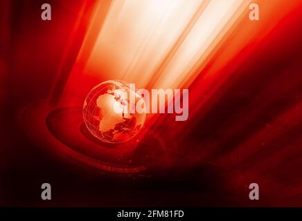 Grafische rote Thema Nachrichten Hintergrund, geeignete Fort und virtuelle Medien Präsentation. 3d-Illustration Stockfoto