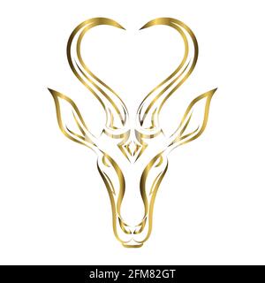 Linienkunstvektor des Springbok-Kopfes. Geeignet für die Verwendung als Dekoration oder Logo.Line Art Vektor von Springbok Kopf. Geeignet für den Einsatz als Dekoration oder Logo. Stock Vektor