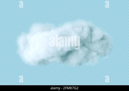 Realistische weiße flauschige Wolke isoliert auf transparentem Hintergrund. Wolkenhimmel Hintergrund für Ihr Design. Vektorgrafik Stock Vektor