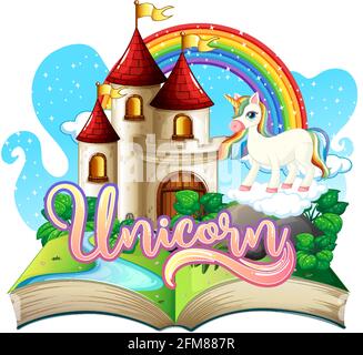 3D Pop-up-Buch mit Märchen Thema Illustration Stock Vektor