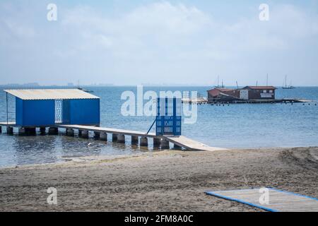 Ruine der Segelschule im Mar Menor in Santiago de la Ribera, Murcia, Spanien Stockfoto