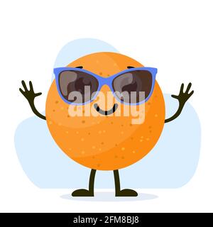 Niedlicher und lustiger orangefarbener Charakter Stock Vektor