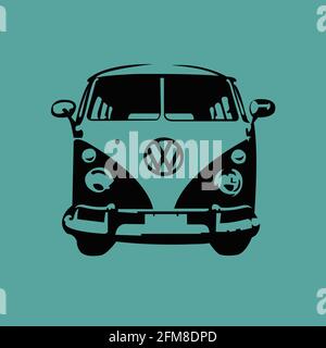Fahrzeugfront in flacher Farbe. Eine schöne Illustration zum Auto Stock Vektor