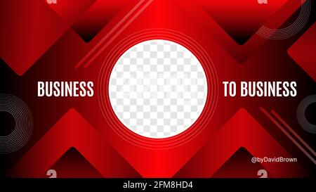 Rotes dynamisches Business-to-Business-Banner für Social Media. Entwerfen Sie Ihr Kontoposter. Kreative Webvorlage mit transparentem Hintergrund. Vektorgrafik Stock Vektor