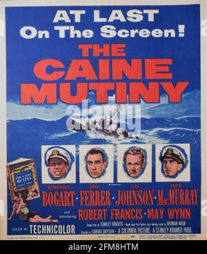 HUMPHREY BOGART als Captain Queeg JOSE FERRER VAN JOHNSON FRED MacMurray ROBERT FRANCIS und MAY WYNN bei DER MEUTEREI IN CAINE 1954 Regisseur EDWARD DMYTRYK nach dem Pulitzer-Preisträger Roman von Herman Wouk Musik Max Steiner Produzent Stanley Kramer Columbia Pictures Stockfoto