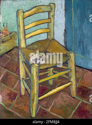 Vincent van Gogh, Van Gogh's Chair, 1888, Öl auf Leinwand, Nationalgalerie, London, Großbritannien Stockfoto