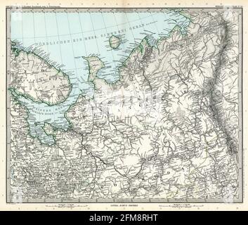 Mittelrussland Alte historische Landkarte 1903 B14RA Russland Moskau 