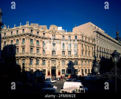 PLAZA DE CANALEJAS-EDIFICIO DEL BANCO HISPANO-AMERICANO - ACTUALMENTE BANCO CENTRAL HISPANO. Autor: ADARO EDUARDO. LAGE: FUNDACION SANTANDER ZENTRAL HISPANO. MADRID. SPANIEN. Stockfoto