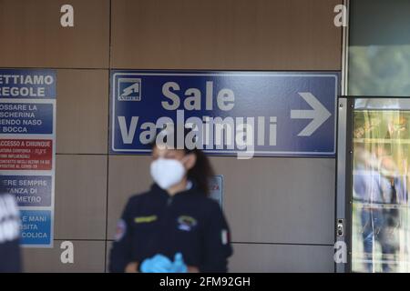 Campobasso, Italia - 7 maggio 2021: Il Centro vaccinale di Selva Piana Stockfoto