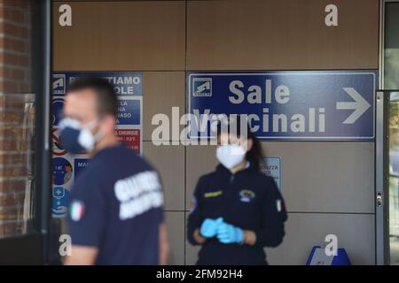 Campobasso, Italia - 7 maggio 2021: Il Centro vaccinale di Selva Piana Stockfoto