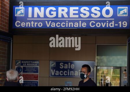 Campobasso, Italia - 7 maggio 2021: Il Centro vaccinale di Selva Piana Stockfoto