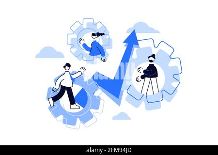 Teamarbeit im Unternehmen und Team engagierte Zusammenarbeit Stock Vektor