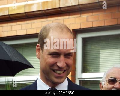 WALLASEY, VEREINIGTES KÖNIGREICH - Jan 15, 2015: Seacombe Wallasey Wirral Merseyside vereinigtes Königreich 01/15/2015 HRH Prinz William auf einem Rundgang in Seacombe A Stockfoto