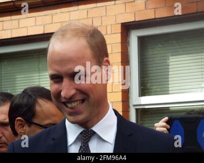 WALLASEY, VEREINIGTES KÖNIGREICH - Jan 15, 2015: Seacombe Wallasey Wirral Merseyside vereinigtes Königreich 01/15/2015 HRH Prinz William auf einem Rundgang in Seacombe A Stockfoto