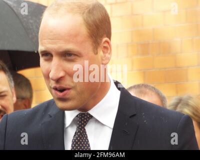 WALLASEY, VEREINIGTES KÖNIGREICH - Jan 15, 2015: Seacombe Wallasey Wirral Merseyside vereinigtes Königreich 01/15/2015 HRH Prinz William auf einem Rundgang in Seacombe A Stockfoto