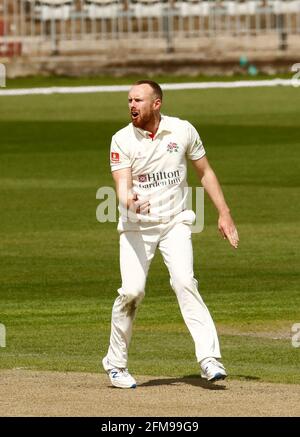 Manchester, Großbritannien. 7. Mai 2021: County Championship Cricket, Lancashire versus Glamorgan, Tag 2; Danny Lamb of Lancashire Credit: Action Plus Sports Images/Alamy Live News Stockfoto