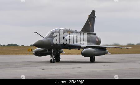 Evreux Airport Frankreich 14. JULI 2019 Dassault Mirage 2000D, konventionelle Angriffvariante des Mirage 2000, der französischen Luftwaffe Stockfoto