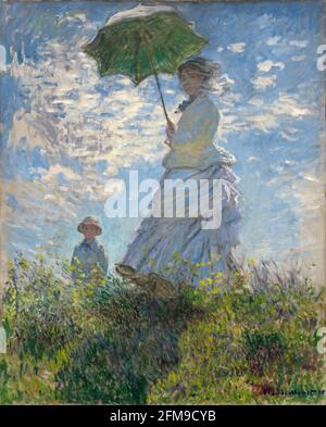 Claude Monet, Frau mit Sonnenschirm, 1875, Öl auf Leinwand, National Gallery of Art, Washington DC, USA. Stockfoto